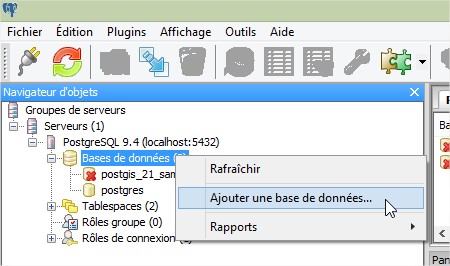 Ajouter Une Base De Donnees PostGIS