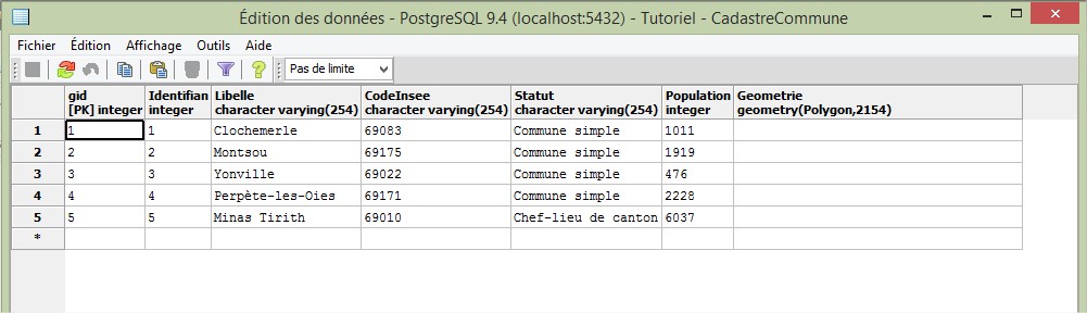 Impuls'Map - Tutoriel - Importer Shapefile Postgis QGIS SPIT - PostGIS Afficher Données