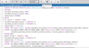 Tutoriel Impuls'Map - Trigger suivi mises à jour PostgreSQL PostGIS - Create Trigger Function