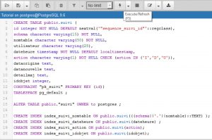 Tutoriel Impuls'Map - Trigger suivi mises à jour PostgreSQL PostGIS - Create Table